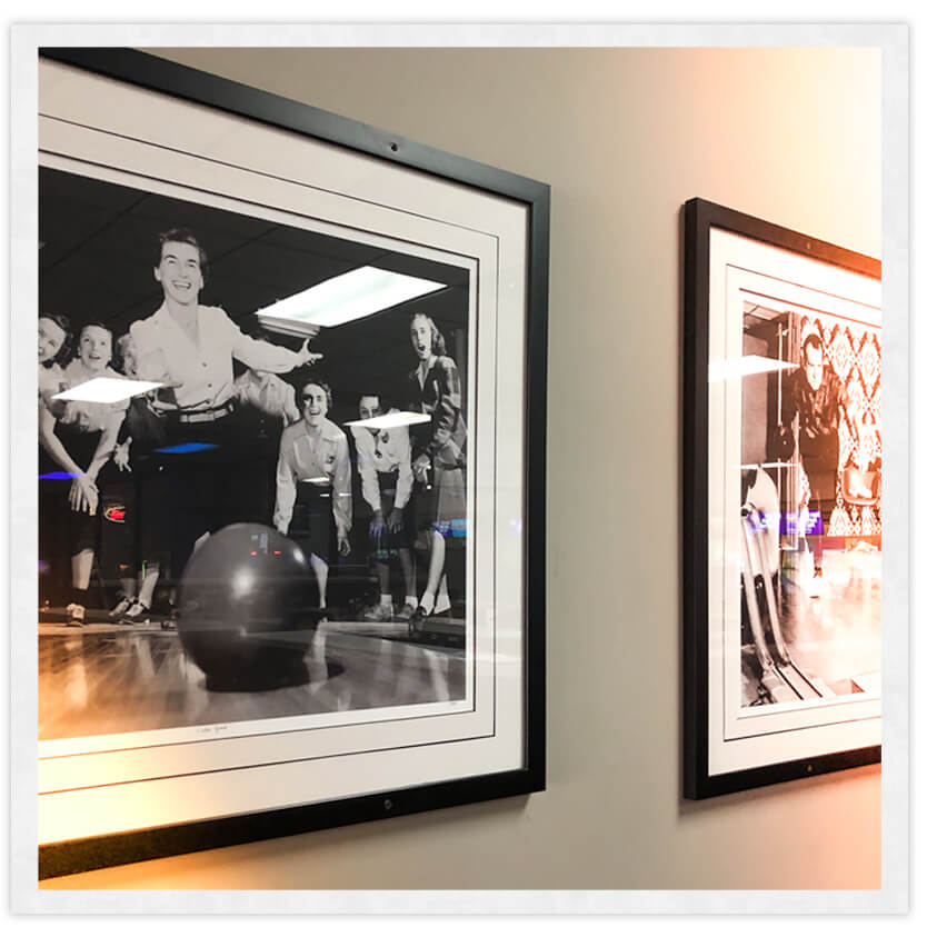 Photo of bowling balls in a ball return at Hurricane Lanes, Destin, FL